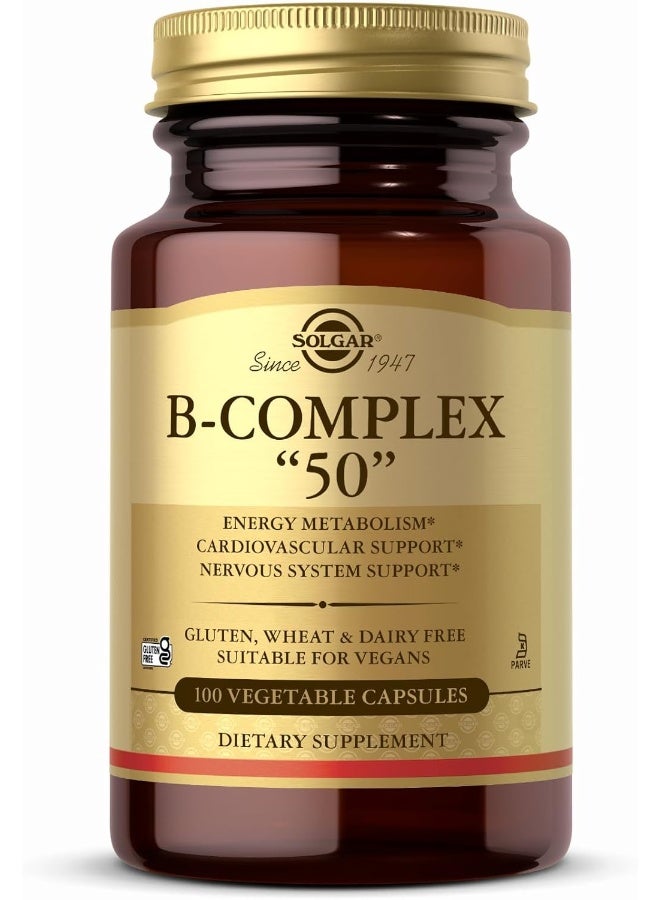 Solgar Vitamin B-Complex '50' High Potency Food Supplement - 100 Capsules - Image 1