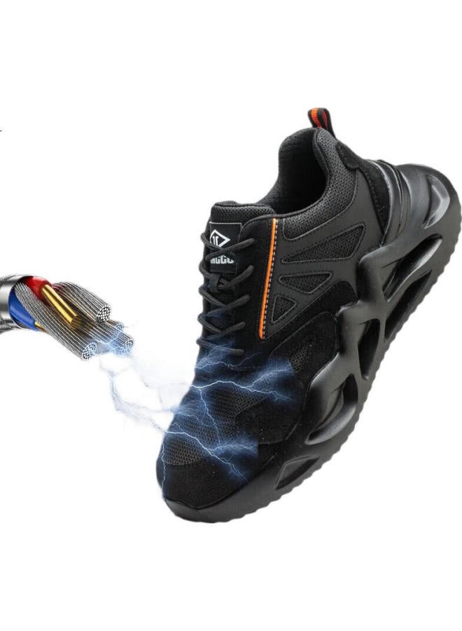Dinggu Men'S Breathable Labor Protection Shoes For Construction Sites, Anti-Odor, Electrician Insulation, Anti-Smashing, Anti-Stab, Steel Toe, Lightweight 1055Hei43 - Image 3