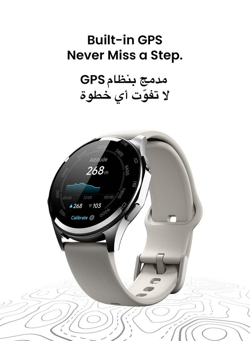 TinyMoose Smart Watch Atlas | Super HD AMOLED 1.43 inch Display, Built-In GPS, AI-Powered Fitness Tracking, Heart Rate & SpO2 Monitor, 30M Water Resistant, Bluetooth Calling, Super Responsive Touchscreen, for Android & iOS – Alpine White - Image 3