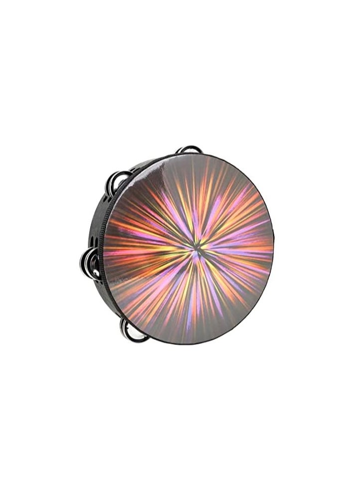 OriGlam 8 Inch Row Tambourine Hand Drum for Adults Kids Church Party (Pink)  - Image 1