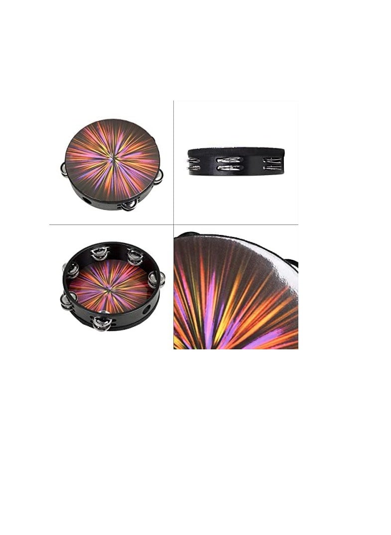 OriGlam 8 Inch Row Tambourine Hand Drum for Adults Kids Church Party (Pink)  - Image 4
