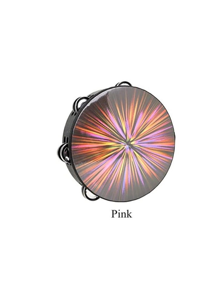 OriGlam 8 Inch Row Tambourine Hand Drum for Adults Kids Church Party (Pink)  - Image 5
