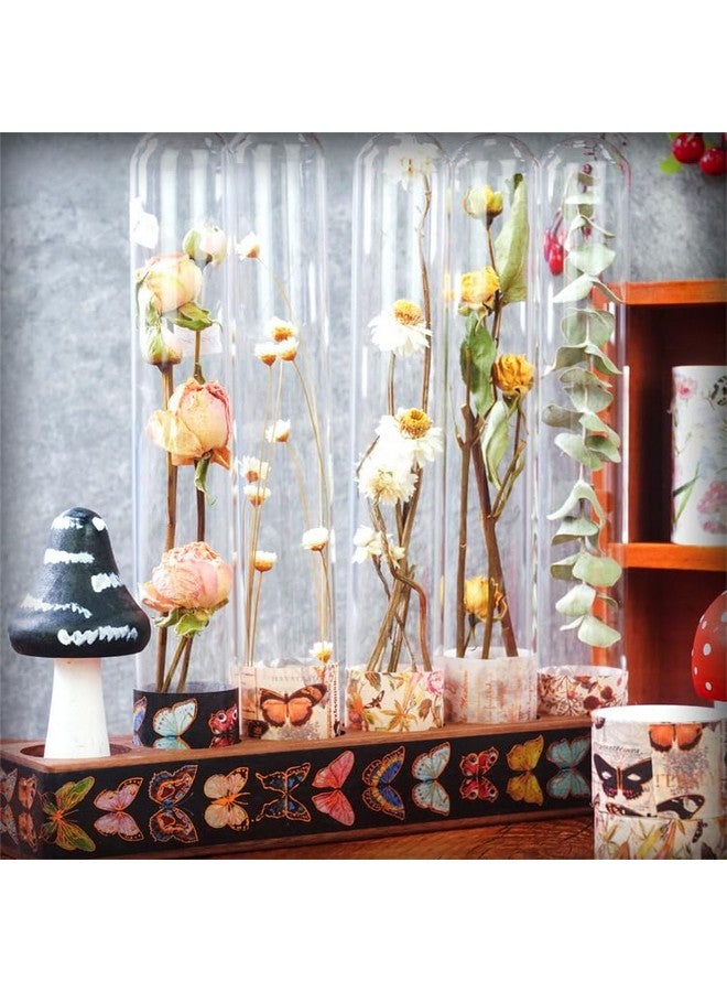 HASTHIP® 18 Rolls Vintage Washi Tape, 6 Sizes Floral Butterfly Botanical Flower with Gold and Silver Print Writable Tapes for Scrapbook, Craft, Scrapbooking Supplies | ?14.7 x 14.7 x 3.8 cm - Image 5