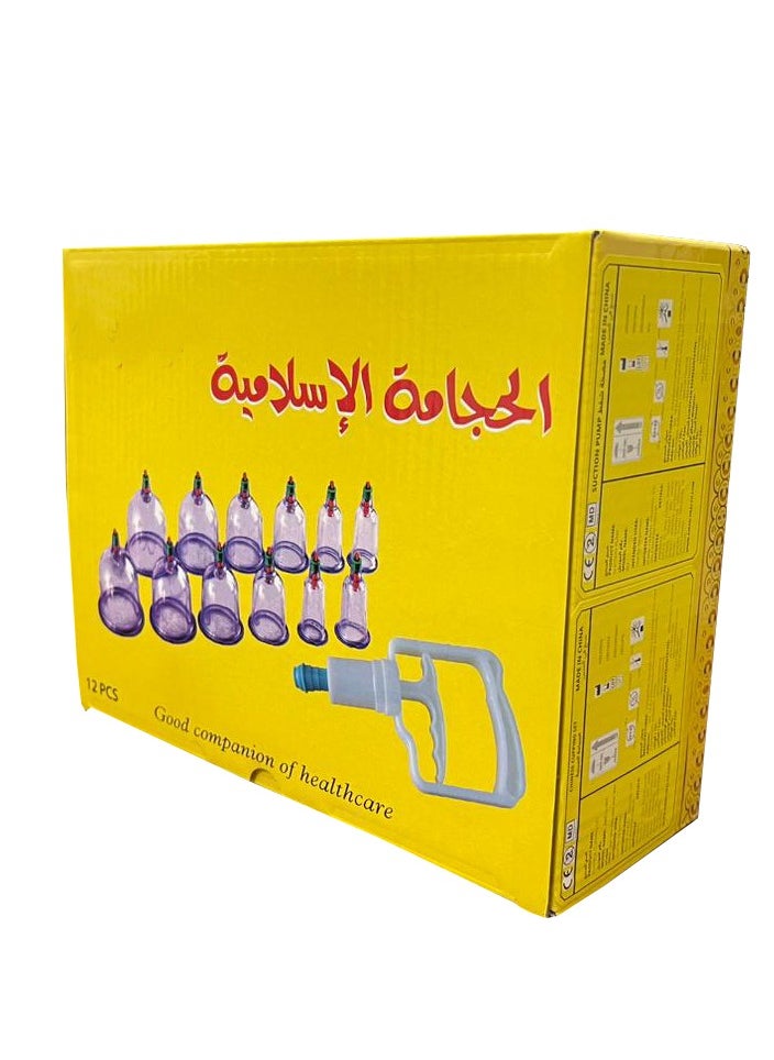 روابط الجمال طقم أكواب حجامة مفرغة من الهواء للتدليك مكون من 12 قطعة  - Image 2