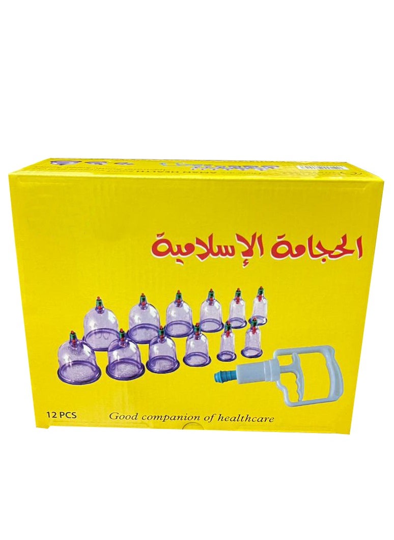 روابط الجمال طقم أكواب حجامة مفرغة من الهواء للتدليك مكون من 12 قطعة  - Image 1