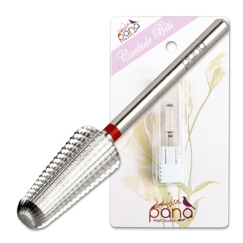 PANA Nail Carbide Volcano Bit - Two Way Rotate use for Both Left and Right Handed - Fast remove Acrylic or Hard Gel - 3/32" Shank - Manicure, Nail Art, Drill Machine (Fine, Silver) - Image 1