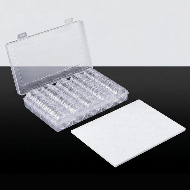 Coin Capsules 240-Pack Thick PS Plastic - Dustproof Oxidation-Resistant Coin Holders for Numismatic Coin Collectors Storage - Image 1