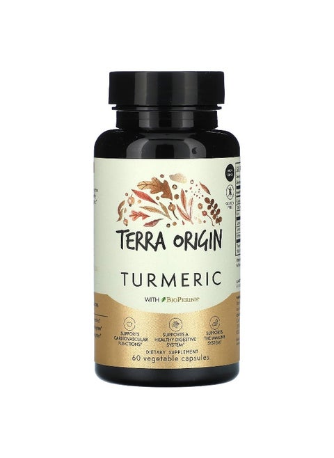Terra Origin, Turmeric With BioPerine, 60 Vegetable Capsules