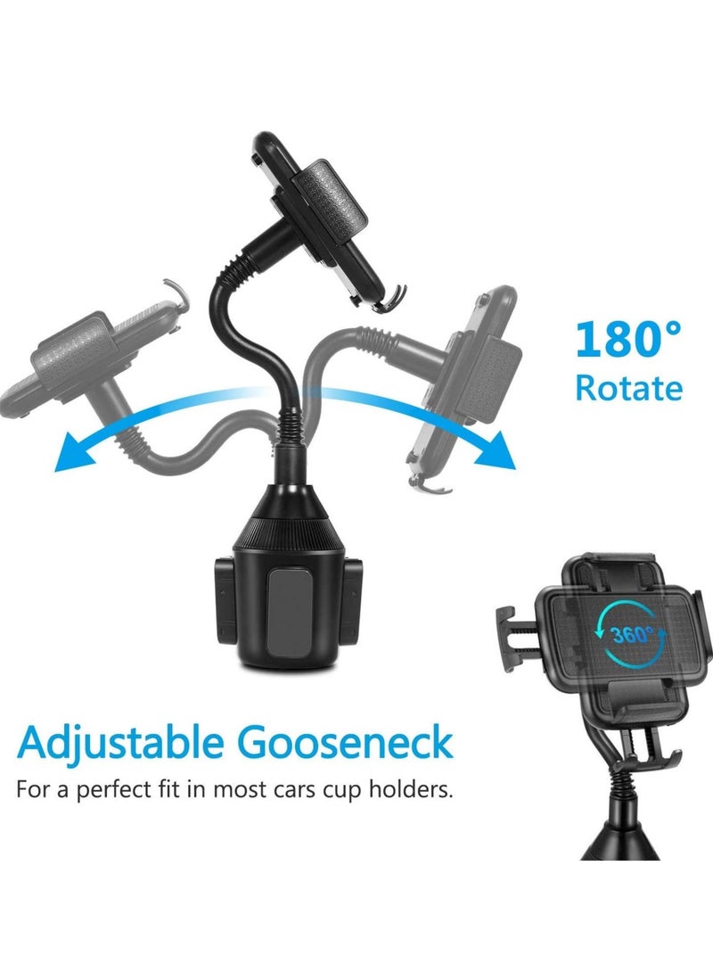 ELTRAZONE Cup Holder Phone Mount – Universal Adjustable Gooseneck Cradle Car Mount for iPhone XS/XS Max/X/8/7 Plus, Galaxy & More - Image 4
