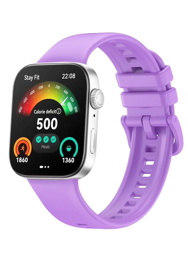 حزام متوافق مع ساعة هواوي فيت 3، حزام للنساء والرجال، سوار بديل قابل للتعديل من السيليكون لساعة هواوي فيت 3 (أرجواني فاتح) - Image 1