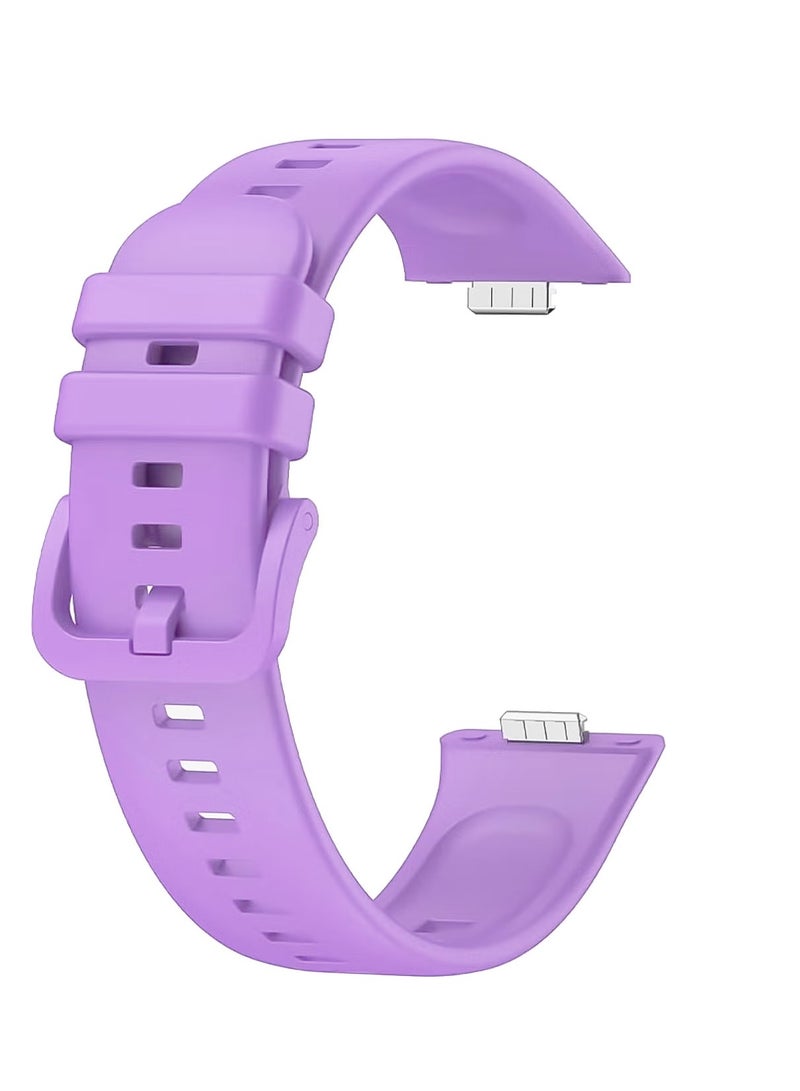 حزام متوافق مع ساعة هواوي فيت 3، حزام للنساء والرجال، سوار بديل قابل للتعديل من السيليكون لساعة هواوي فيت 3 (أرجواني فاتح) - Image 2