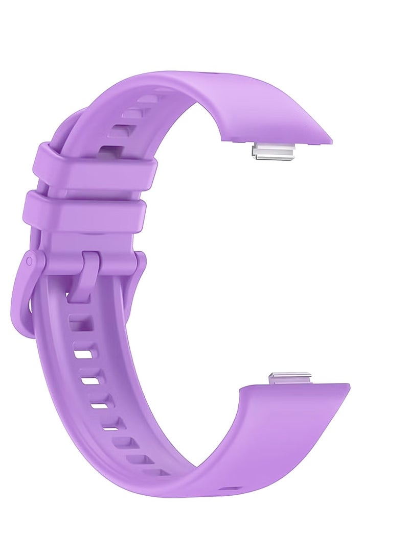 حزام متوافق مع ساعة هواوي فيت 3، حزام للنساء والرجال، سوار بديل قابل للتعديل من السيليكون لساعة هواوي فيت 3 (أرجواني فاتح) - Image 3