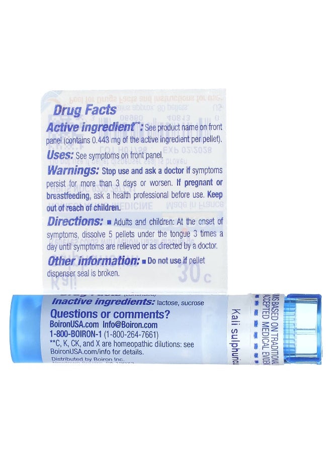 Boiron Boiron, Kali Sulphuricum, 30C, Nasal Congestion Relief, Approx. 80 Pellets  - Image 2
