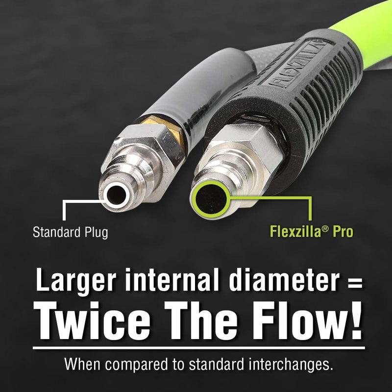 Flexzilla A53452FZ مجموعة موصلات ومقابس تدفق عالي برو 3 قطع 1/4" NPT | نظام توصيل سريع | مثالي لبنادق الرش وأدوات التأثير | كفاءة قصوى - Image 2