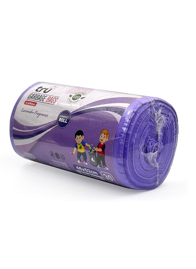 Tru - Lavender Scented Garbage Bags Roll 46x52cm 6 Gallon 30pc - Image 1