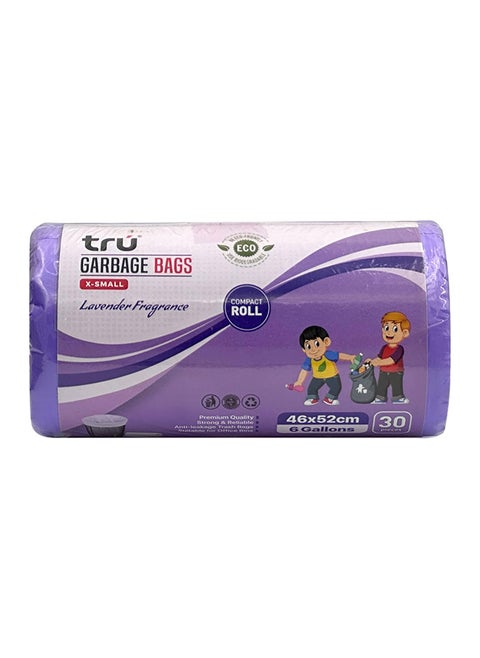 Lavender Scented Garbage Bags Roll 46x52cm 6 Gallon 30pc
