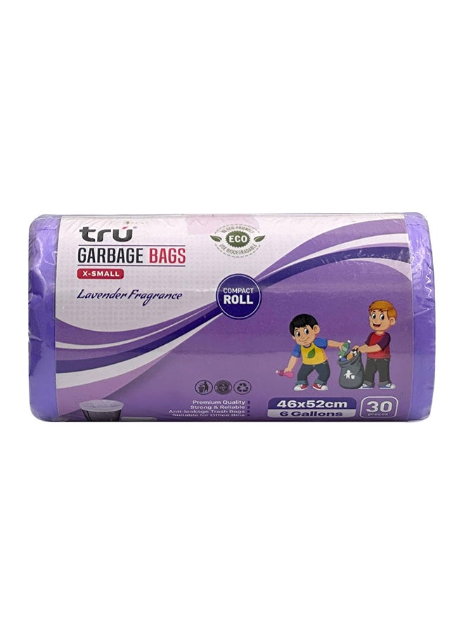 Tru - Lavender Scented Garbage Bags Roll 46x52cm 6 Gallon 30pc - Image 1