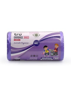 Tru tru Lavender Scented Garbage Bags Roll 46x52cm 6 Gallon 30pc 