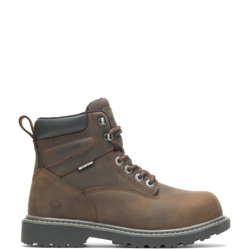 Wolverine Women's Floorhand Steel-Toe 6" Waterproof Work Boot, Dk Brown, 7.5 - Image 1