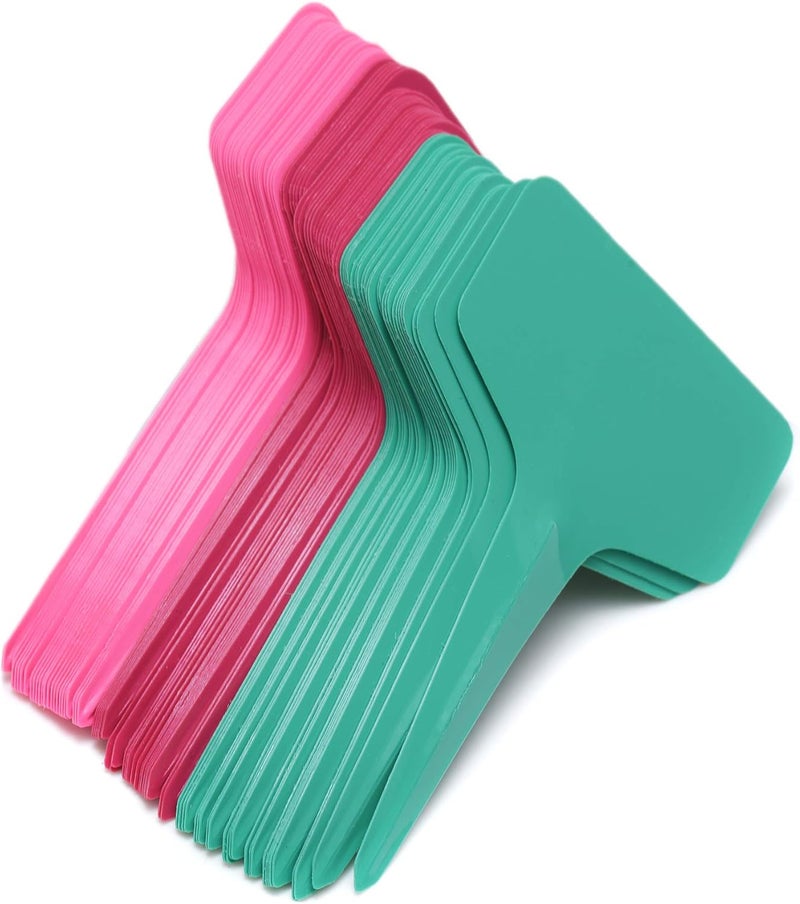 Mihey 100 Pcs Plant Labels with a Gel Pen, T-Type Waterproof Nursery Garden Markers Plastic Plant Tags, Multicolor, 6 x 10cm - Image 4