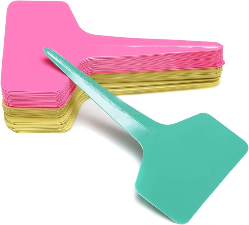 Mihey 100 Pcs Plant Labels with a Gel Pen, T-Type Waterproof Nursery Garden Markers Plastic Plant Tags, Multicolor, 6 x 10cm - Image 3