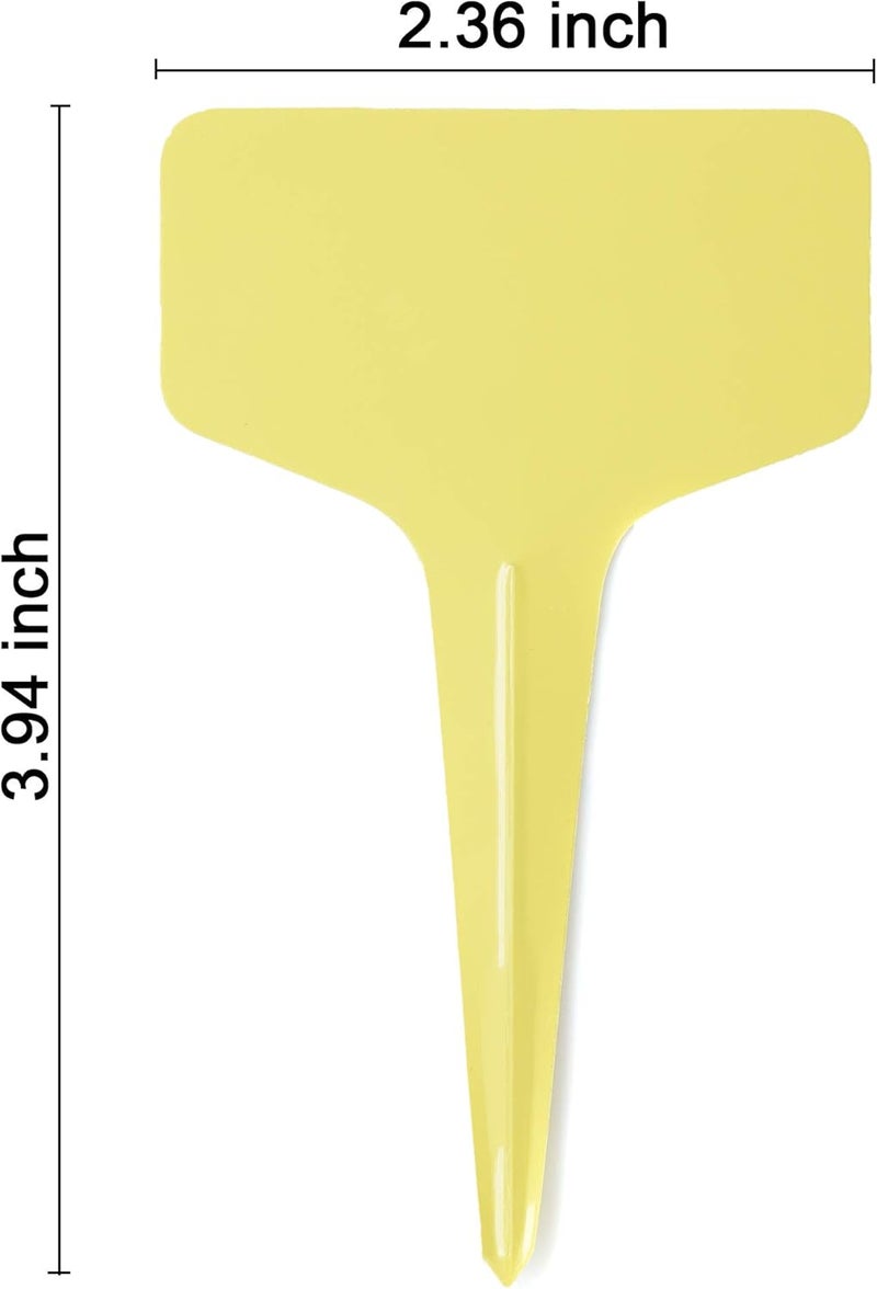 Mihey 100 Pcs Plant Labels with a Gel Pen, T-Type Waterproof Nursery Garden Markers Plastic Plant Tags, Multicolor, 6 x 10cm - Image 2