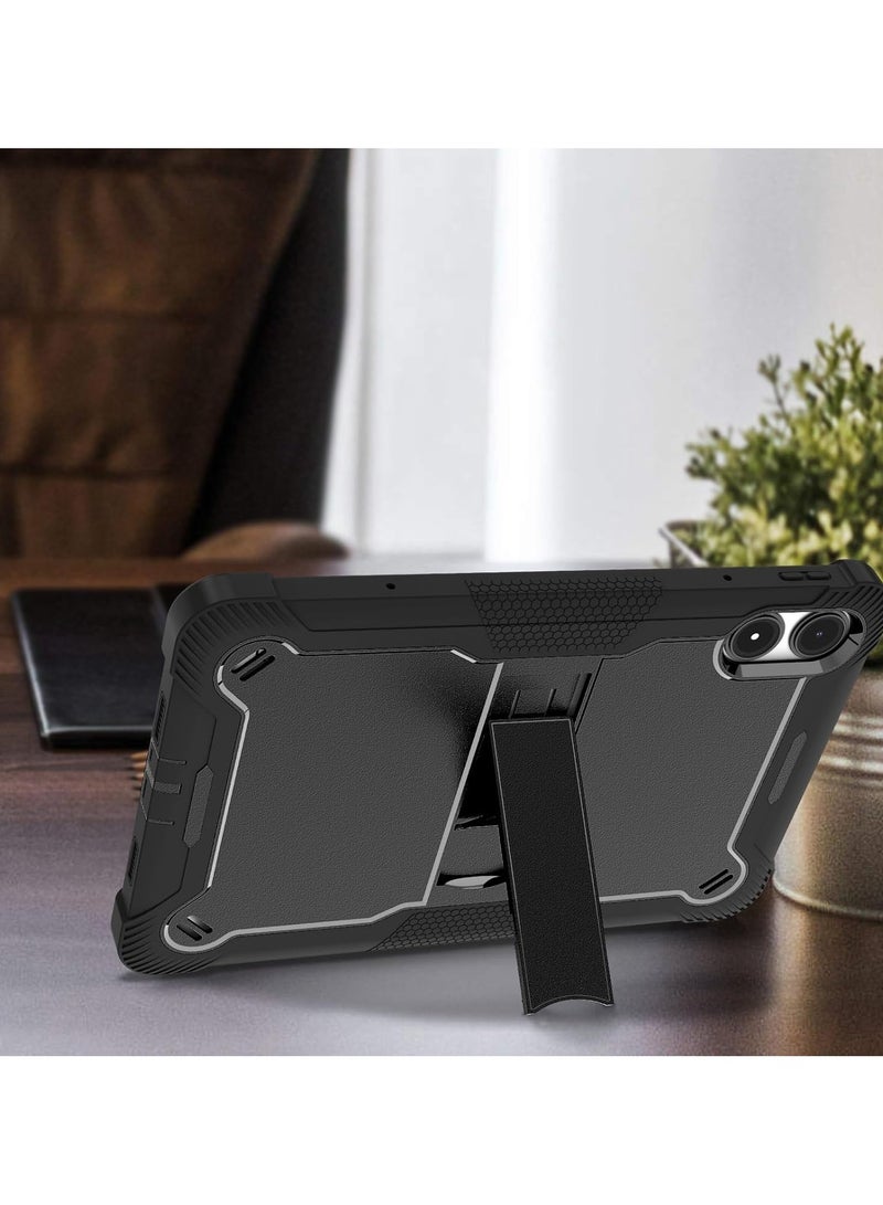 VKL Kids Case Compatible with Xiaomi Poco Pad 12.1 Inch (2024),Lightweight Anti-fall Silicone Tablet Soft Cover with Concealed Stand (Black) - Image 3