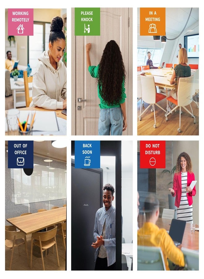 EliteSign Black Office Door Signs - 6 Options: Do Not Disturb, Please Knock, In A Meeting, Out Of Office, Working Remotely Back Soon Privacy Slider Signs For Meeting & Conference Room - Image 3