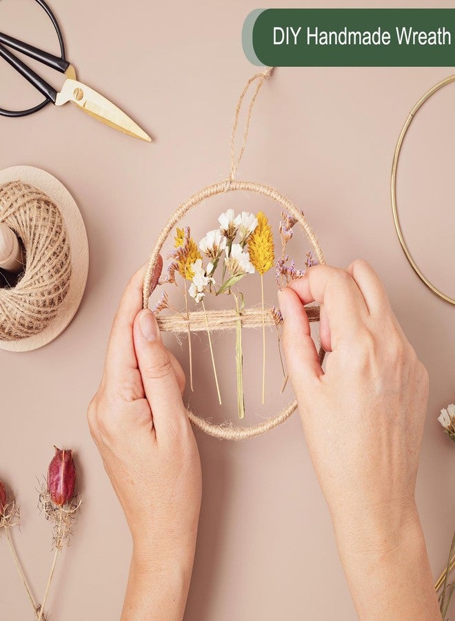 YOKIVE 8 Pcs Metal Dream Catcher Rings, Square Floral Wreath, Handmade and Decoration, Great for DIY Home Wedding Christmas (Gold Tone, 2"/4"/6"/8") - Image 3