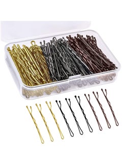RTYY 150 Pieces Bobby Pins, Hair Grips For Women Hair Styling Pins With Storage Box (Black & Gold & Coffee)  - Image 1