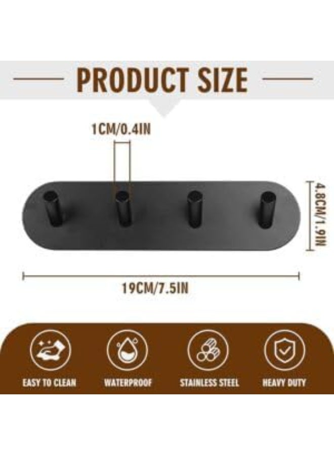 علاقة ملابس معدنية صغيرة بأربعة خطافات لتعليق الملابس والحقائب، الحجم: حوالي 19 × 5 × 2 سم - Image 3
