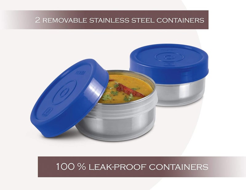 Milton Milton Capsule Stainless Steel Lunch Box, Blue - Image 3