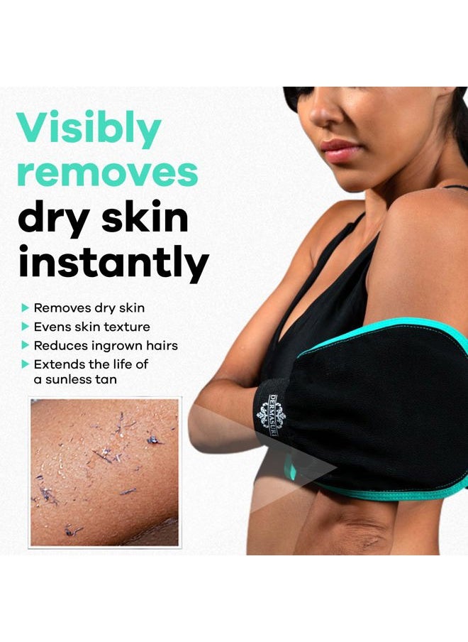 dermasuri - Deep Exfoliating Glove - Polishing Mitt Body Scrubber - Korean Skin Cleaner Exfoliator & Dead Skin Buffing Treatment - Keratosis Pilaris Scrub Remover- Shower Skincare (1 Pack) - Image 1