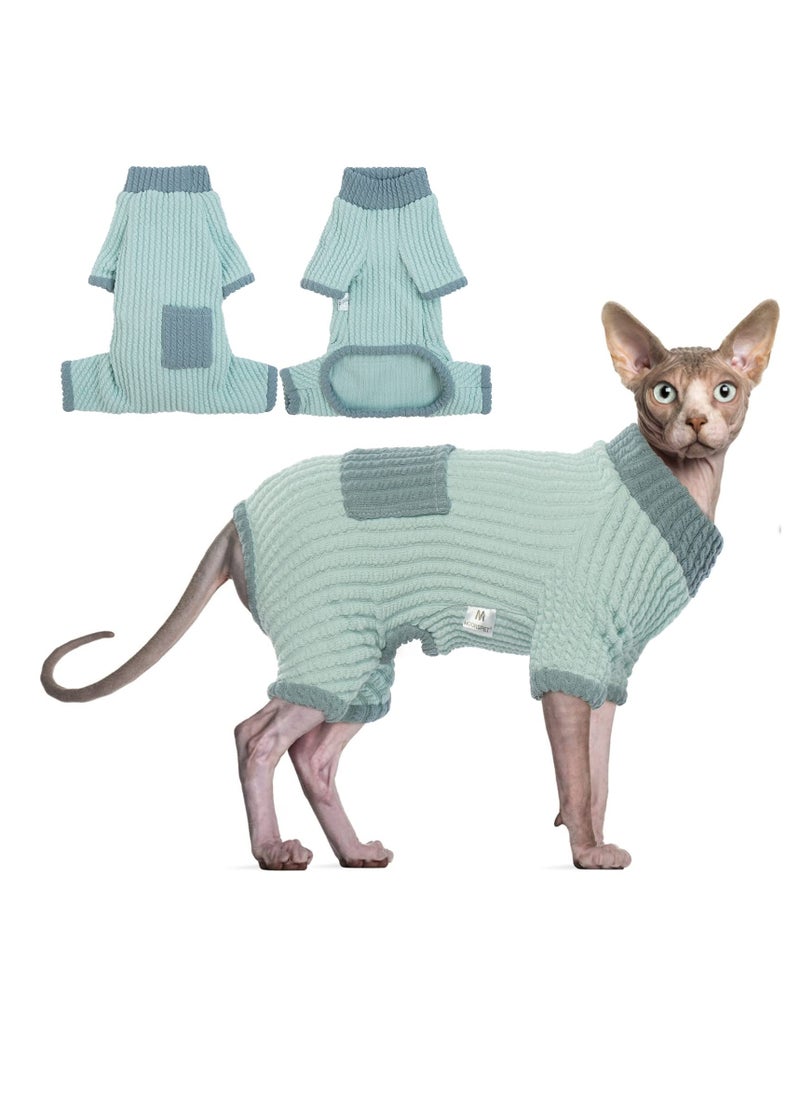 SYOSI - Sphynx Hairless Cats Warm Winter Sweater, Cute & Soft Pullover High Elasticity Kitten Shirts Breathable, Cat Leisure Wear Turtleneck Vest Adorable, Cat's Clothes Jacket Pajamas Jumpsuit - Image 1
