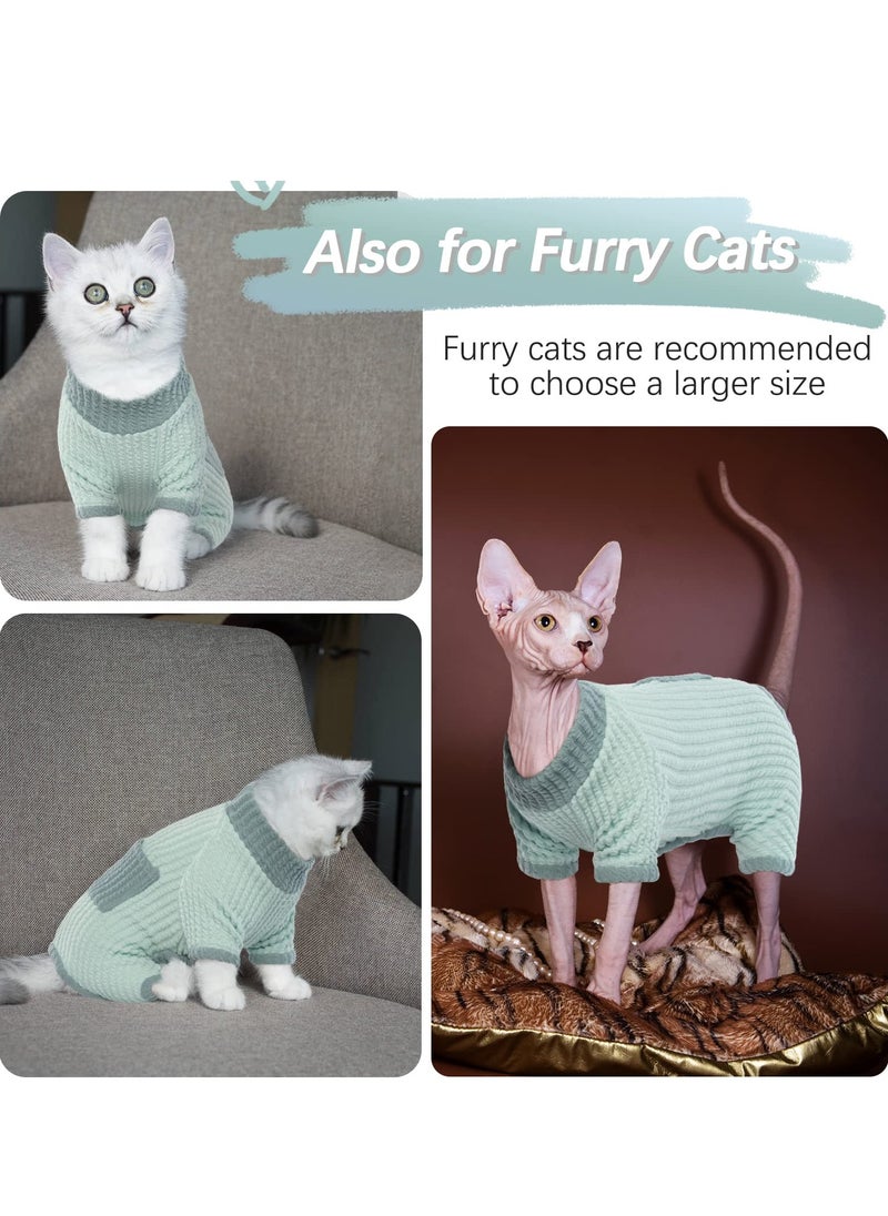 SYOSI - Sphynx Hairless Cats Warm Winter Sweater, Cute & Soft Pullover High Elasticity Kitten Shirts Breathable, Cat Leisure Wear Turtleneck Vest Adorable, Cat's Clothes Jacket Pajamas Jumpsuit - Image 1