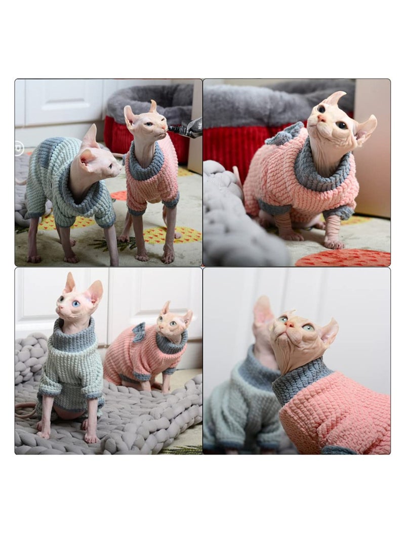 SYOSI - Sphynx Hairless Cats Warm Winter Sweater, Cute & Soft Pullover High Elasticity Kitten Shirts Breathable, Cat Leisure Wear Turtleneck Vest Adorable, Cat's Clothes Jacket Pajamas Jumpsuit - Image 1