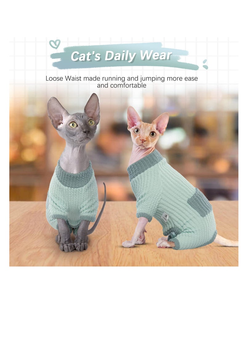 SYOSI - Sphynx Hairless Cats Warm Winter Sweater, Cute & Soft Pullover High Elasticity Kitten Shirts Breathable, Cat Leisure Wear Turtleneck Vest Adorable, Cat's Clothes Jacket Pajamas Jumpsuit - Image 1
