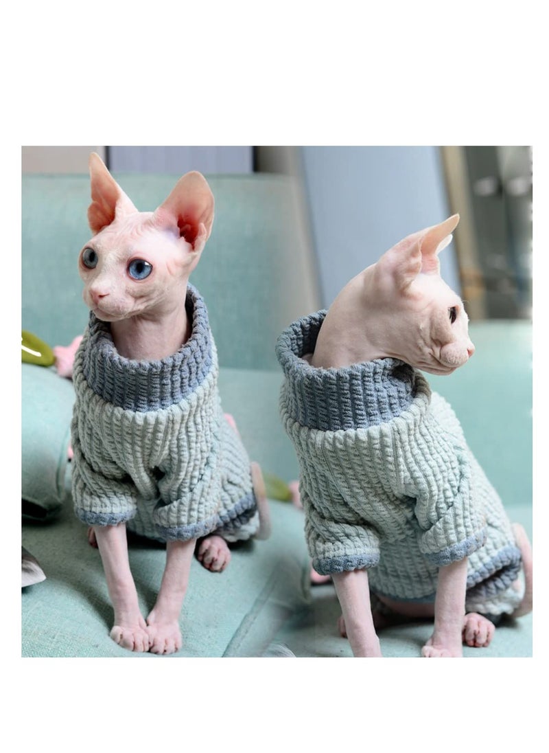 SYOSI - Sphynx Hairless Cats Warm Winter Sweater, Cute & Soft Pullover High Elasticity Kitten Shirts Breathable, Cat Leisure Wear Turtleneck Vest Adorable, Cat's Clothes Jacket Pajamas Jumpsuit - Image 1