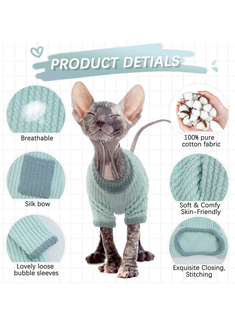 SYOSI - Sphynx Hairless Cats Warm Winter Sweater, Cute & Soft Pullover High Elasticity Kitten Shirts Breathable, Cat Leisure Wear Turtleneck Vest Adorable, Cat's Clothes Jacket Pajamas Jumpsuit - Image 1