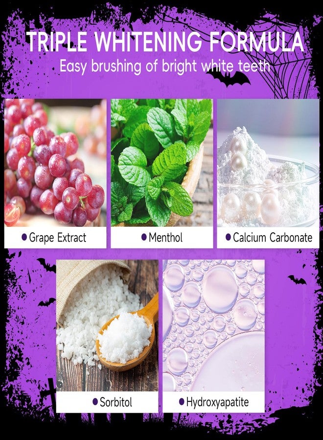 Gaayou Teeth Whitening Powder Purple Teeth Whitening Kits Natural Tooth Powder Gifts Set Powder Toothpaste for Men Women Tooth Stain Removal - Image 4