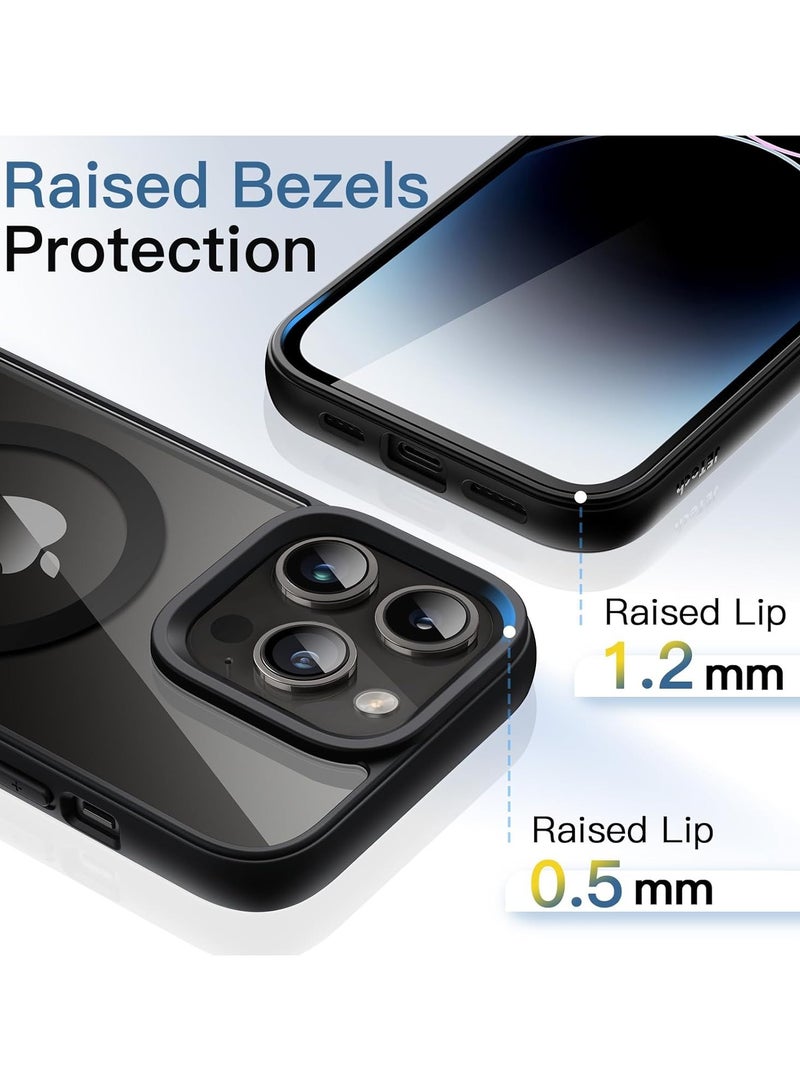Denx Magnetic Case for iPhone 15 Pro Max [Shockproof & Slim] Clear Hard Back Cover with high-Grade Protection | Black  - Image 5