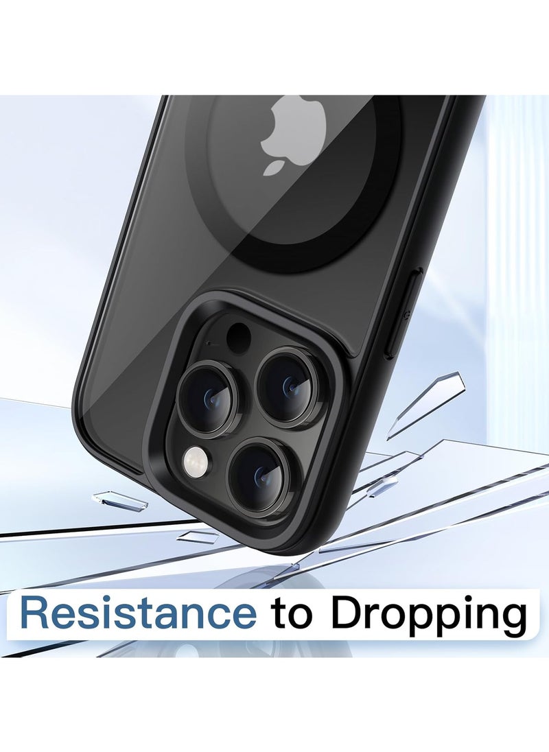 Denx Magnetic Case for iPhone 15 Pro Max 6.7 inches, Translucent Back Slim Shockproof Phone Cover (Black)  - Image 4