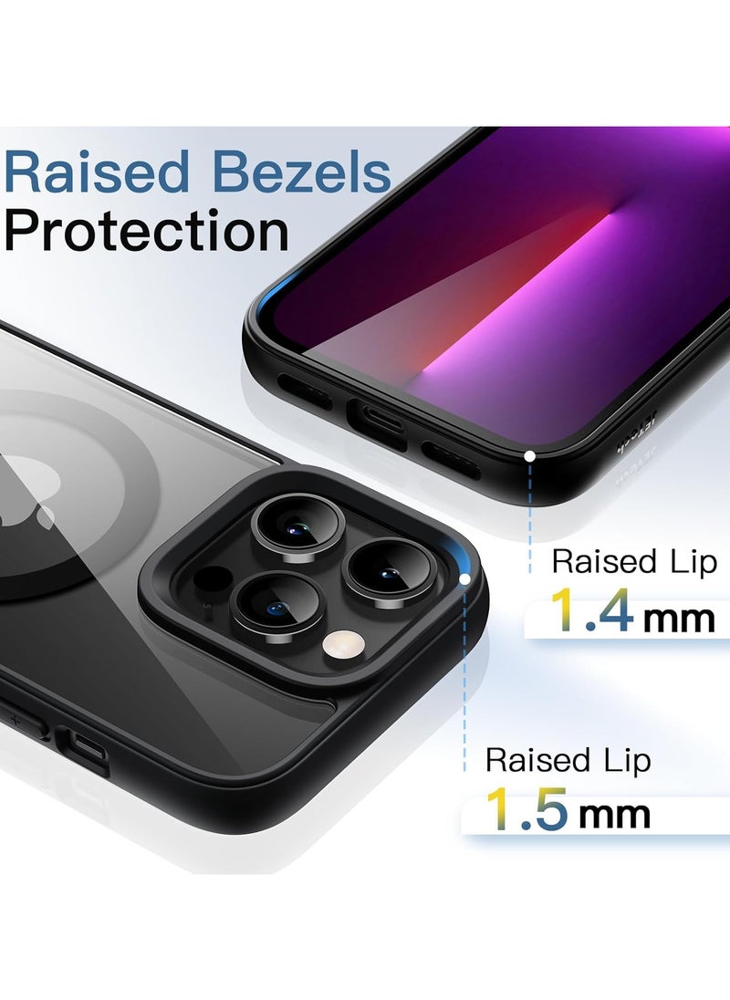 Denx Magnetic Case for iPhone 15 Pro Max 6.7 inches, Translucent Back Slim Shockproof Phone Cover (Black)  - Image 5