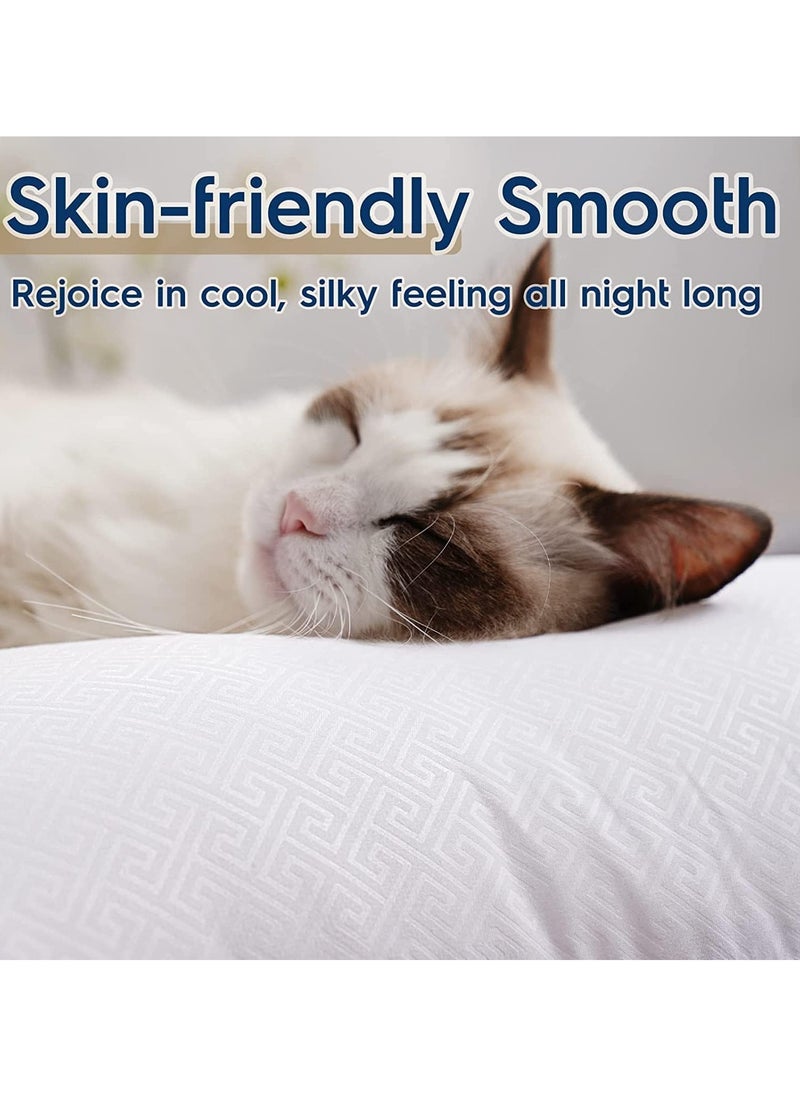 Eworld - Set of 2 Premium Hotel-Quality Pillows, Crafted with Firm, Supportive Gusseted Design & Double Piping, Ideal for Side & Back Sleepers, Enjoy Cooling Down Alternative Fill for Luxurious Fluffy Softness - Image 1