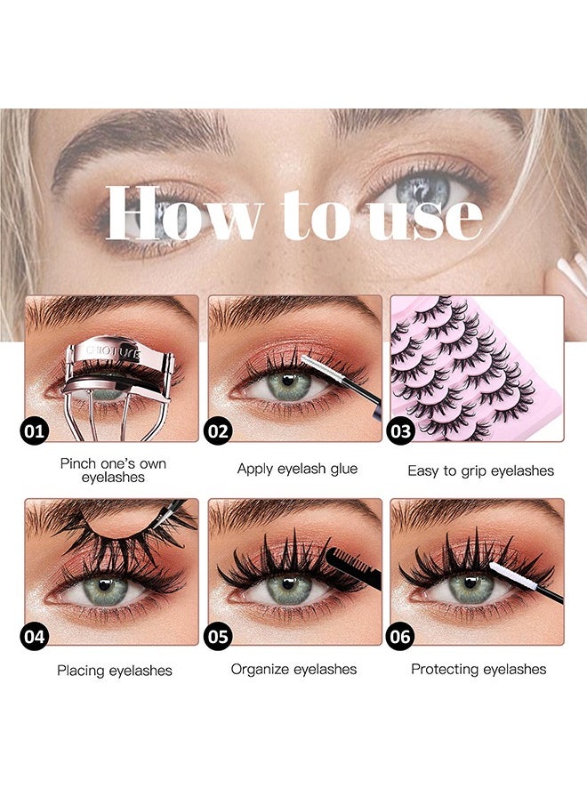 Ocean Manga Lashes 10 Pairs Natural Look Fluffy False Eyelashes That Look Like Individual Cluster Lashes Soft Wispy Manhua Eyelashes  - Image 5
