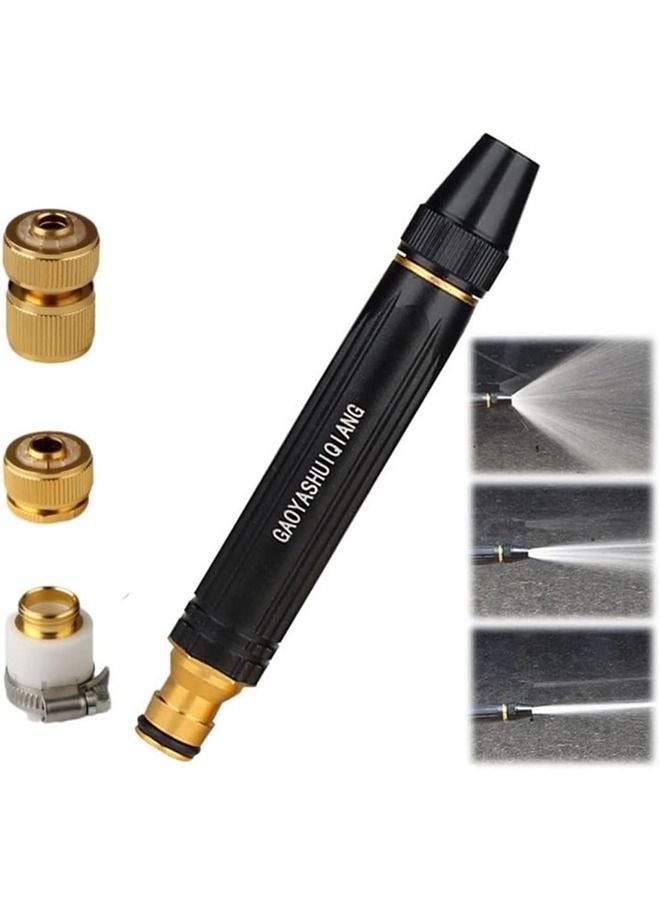 Beauenty Adjustable High Pressure Garden Hose Spray Gun Ideal for Car Washing Garden Irrigation Pet Bathing Durable Metal Nozzle for Powerful Watering Fitted with Brass Connector - Image 1