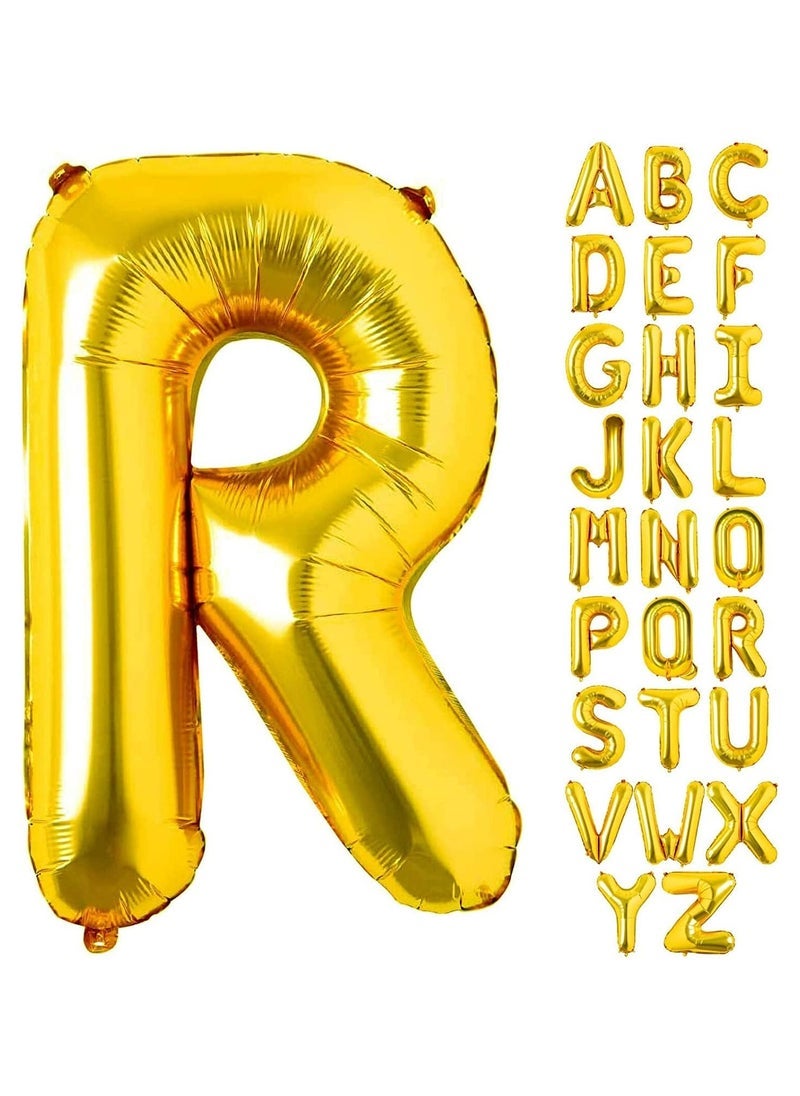 Goldedge 32 Inch Giant Gold Letter R Foil Helium Balloons Big Single Mylar Balloon Birthday Party Decoration Supply Baby Shower (Gold R) - Image 1