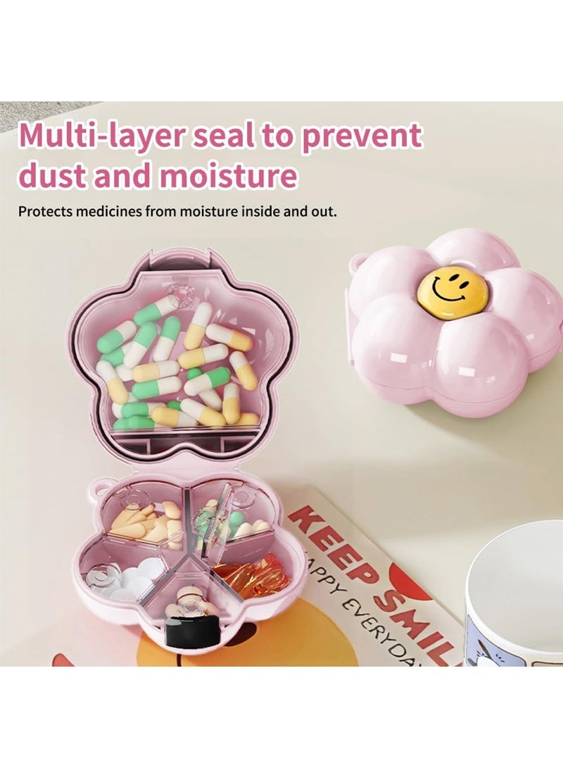 lebonaer Weekly Pill Organizer, Cute 7 Day Pill Box, Daily Vitamin Organizer for Fish Oil/Medicine/Supplements（Pink&Rose） - Image 3