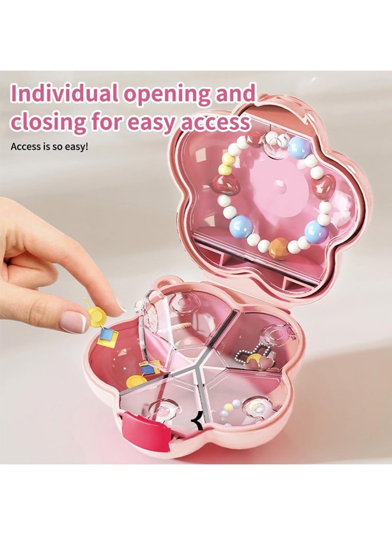 lebonaer Weekly Pill Organizer, Cute 7 Day Pill Box, Daily Vitamin Organizer for Fish Oil/Medicine/Supplements（Pink&Rose） - Image 2