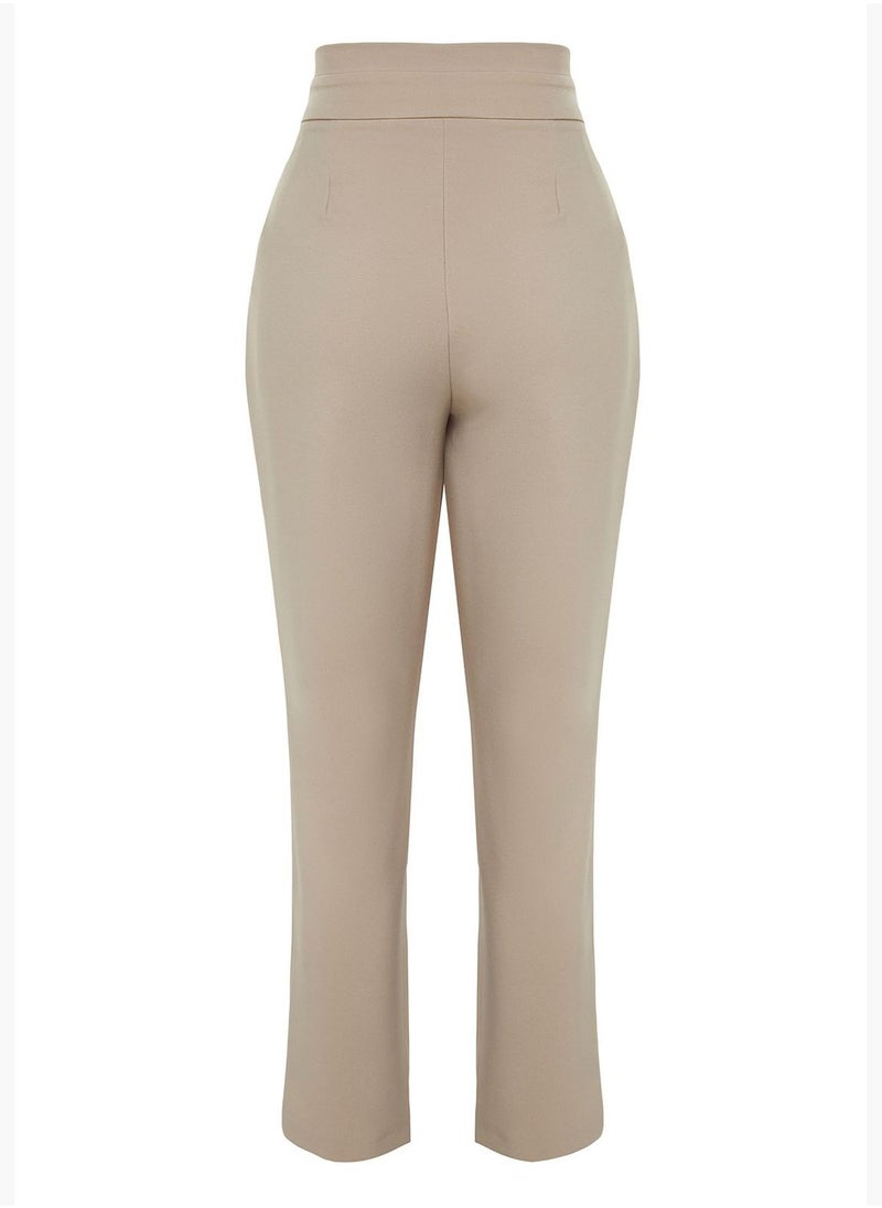 trendyol - Light Brown Carrot Pleated Snap-on Woven Trousers TWOSS20PL0131 - Image 1